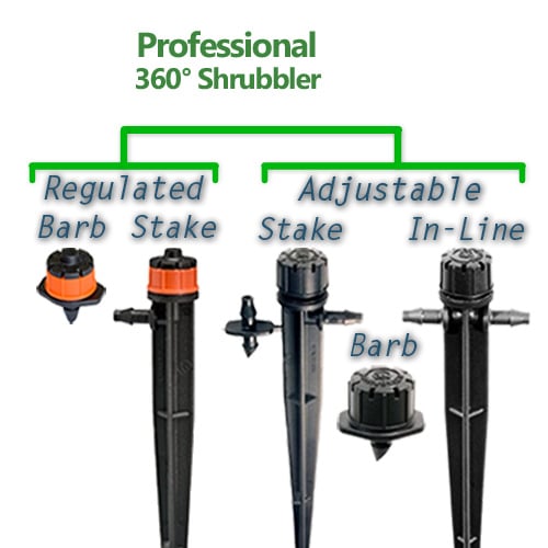 Antelco Shrubbler 360 Degree Pressure Compensating Dripper on Spike-10 pack 