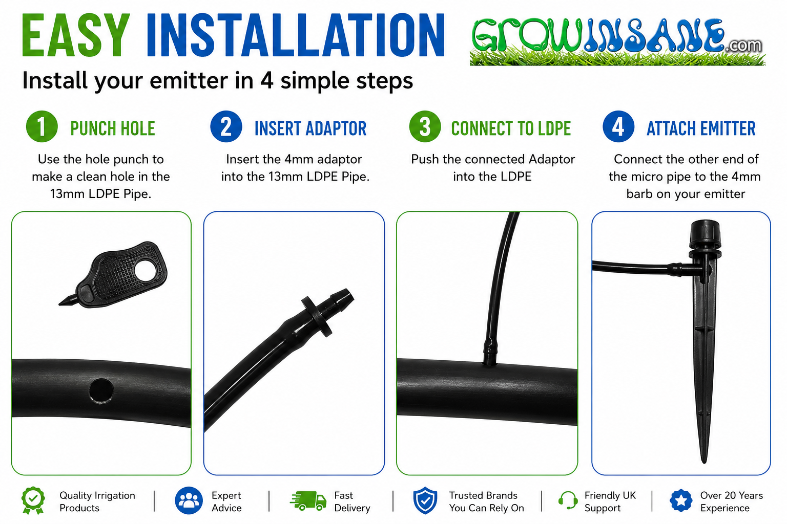 180° Shower Spike Emitter Installation Guide